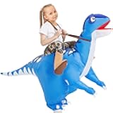 Inflatable Dinosaur Costume Kids Halloween Blow up Costumes for Boys Girls Riding Diplodocus Air Costume for Party