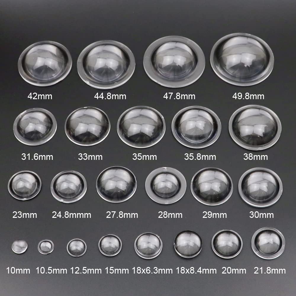 Szklana przezroczysta soczewka kondensora - płaska wypukła soczewka akrylowa PMMA do latarki LED z zoomem, latarki czołowej roweru (10-38 mm)(15mm 1Piece)