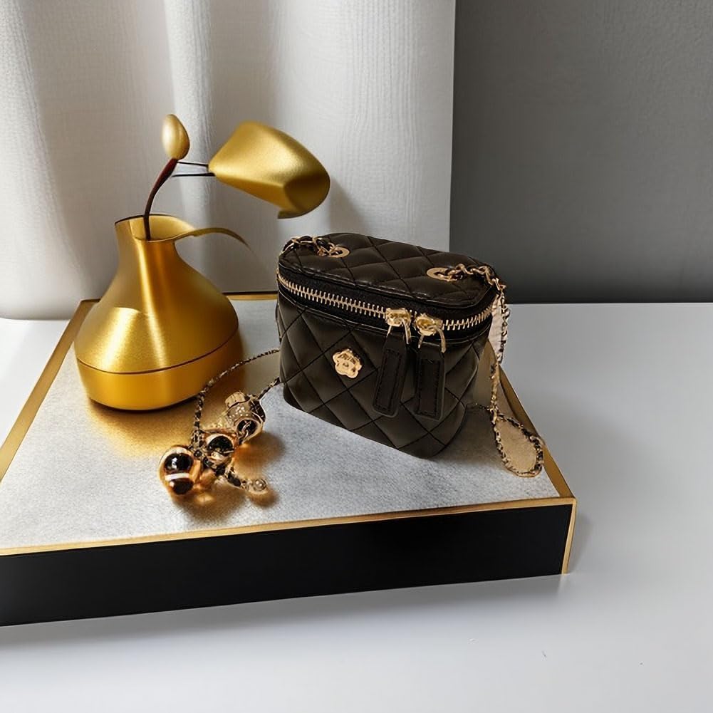 Leheybia 1 Pcs Quilted Crossbody Bags for Women for Women Quilted Chain Shoulder Bag Lady Casual Lattice Handbag - Image 6