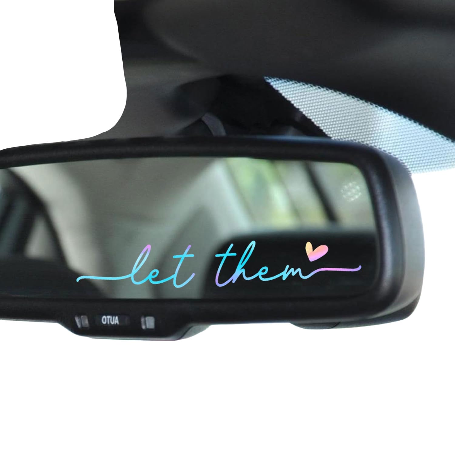Let Them Mental Health Awareness Rearview Mirror Sticker Self love Car Decal Motivational Decal Rearview Mirror Decal Mindfulness