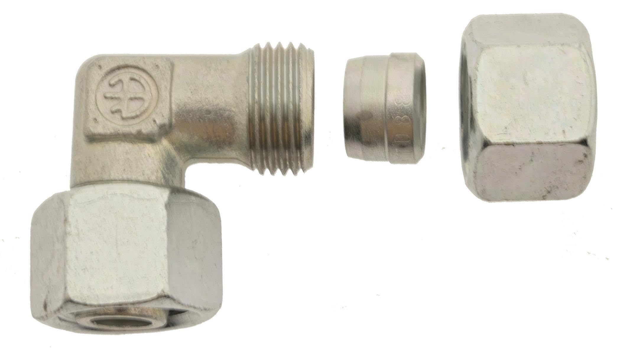 Einstellbare Winkel - Klemmringverschraubung 18 L, Edelstahl (NC) Anschlussverschraubung leichte Baureihe