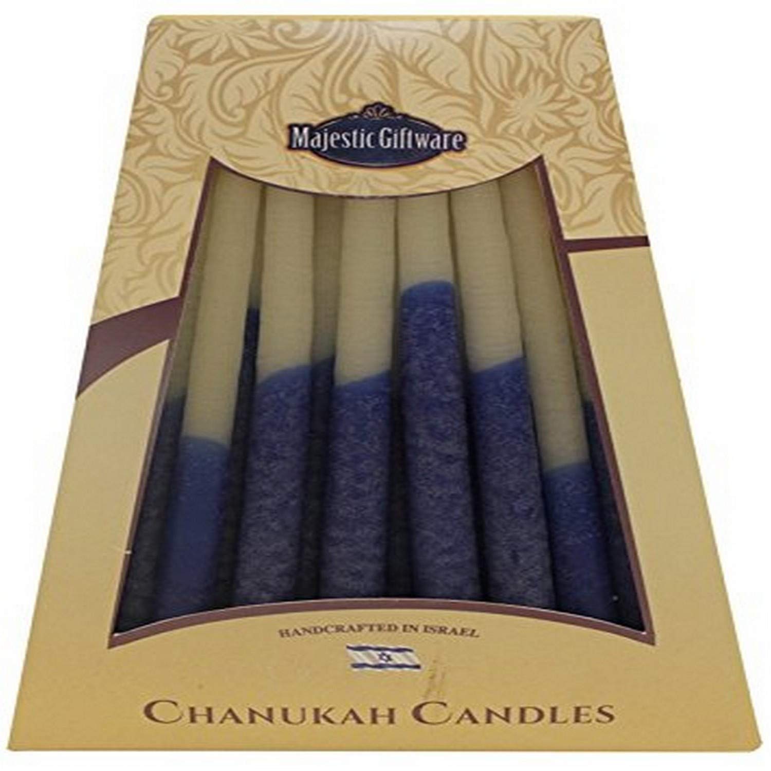 Majestic Giftware sh-cp101 Hanukkah Candles, 15,2 cm, Color Azul Hielo/Blanco, 45-Pack