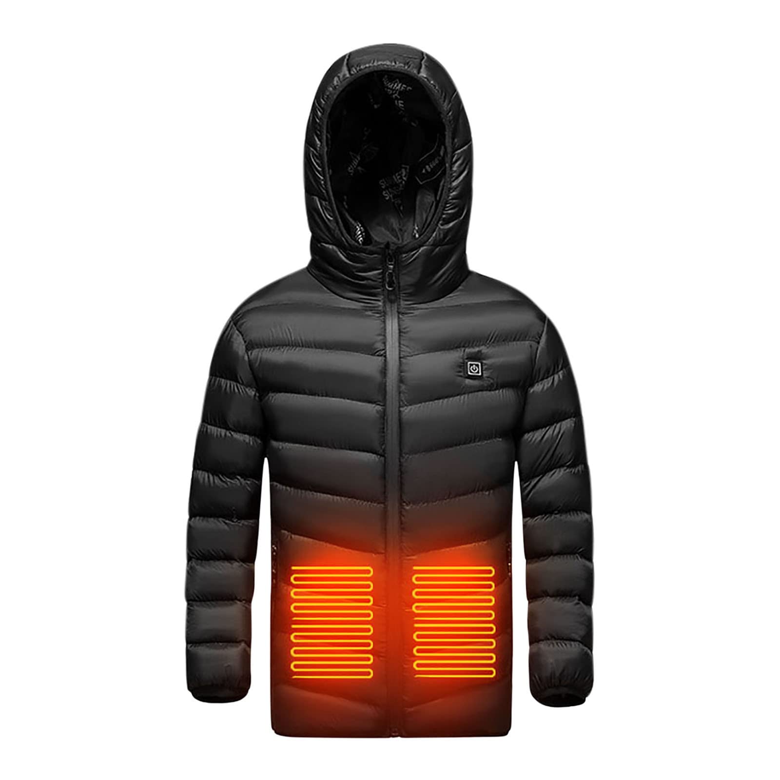 Manteau Chauffant Enfant Hoodies, Doudoune Chauffante Enfants USB, Veste Chauffant Electrique Garçons Filles Avec 3 Zones De Chauffage, Blouson Manches Longues,Coupe-Vent, Imperméable,Sécurité