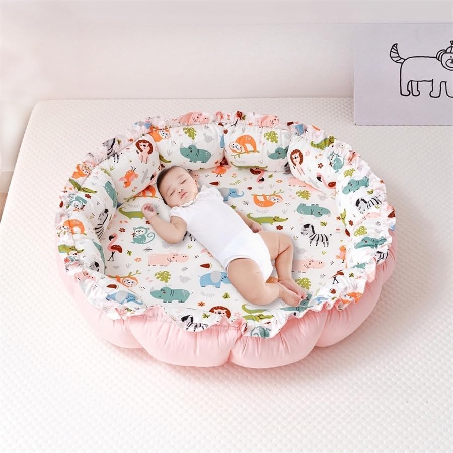 ゲームマット コットン ベビーマット 新生児 背骨保護 横たわるクッション ベッド ベッド お昼寝マット 取り外し可能 洗える 取り