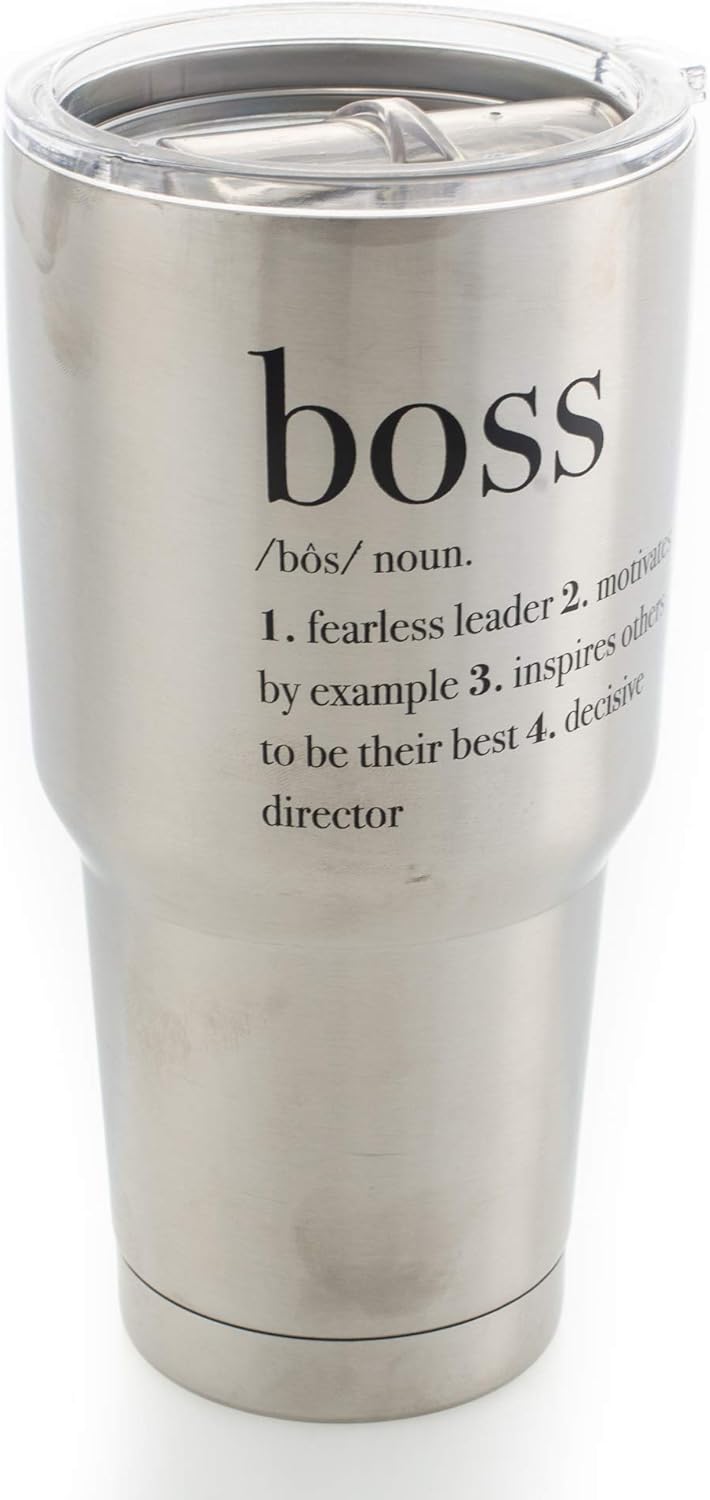 Elanze Designs Boss Definition Jumbo 30 Ounce Stainless Steel Travel Mug with Lid