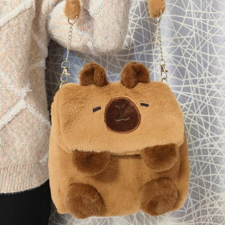 Elallin Cute Animal Capybara Crossody Bag Backpack Shoulder Bag for Women Men