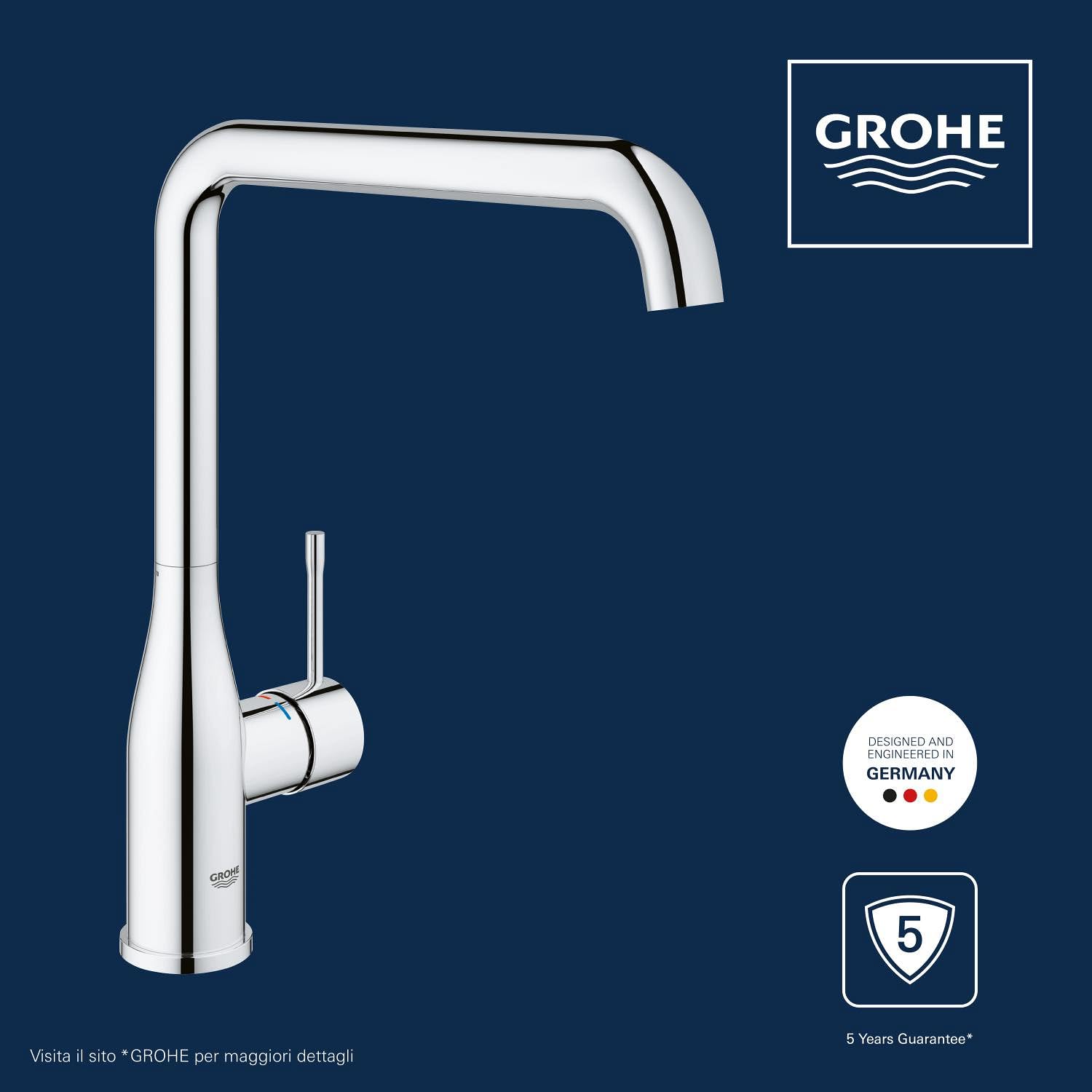 Grohe Miscelatore Monocomando per Lavello Essence New, Cromo 30269000