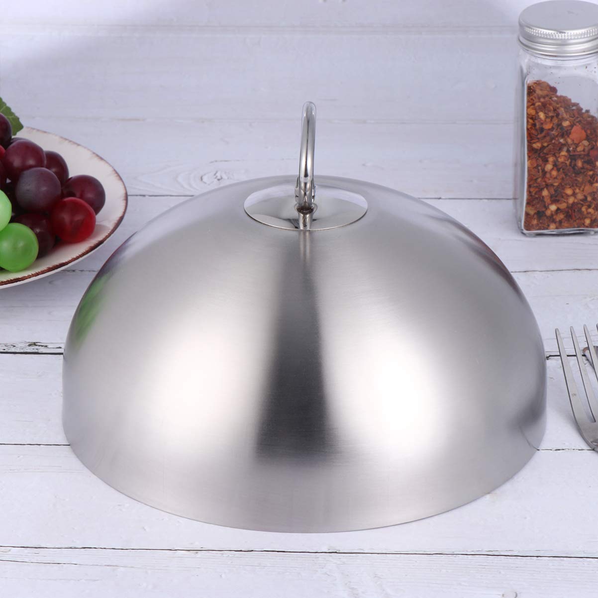 CALLARON Kochwerkzeug Grilldeckel Runde Heftabdeckung K? - Schmelzkuppel. Basting-kuppel Dampfabdeckung Aus Edelstahl Kuppeldeckel Aus Metall Hitze Heft Abdeckung Gedämpft Runde Platte