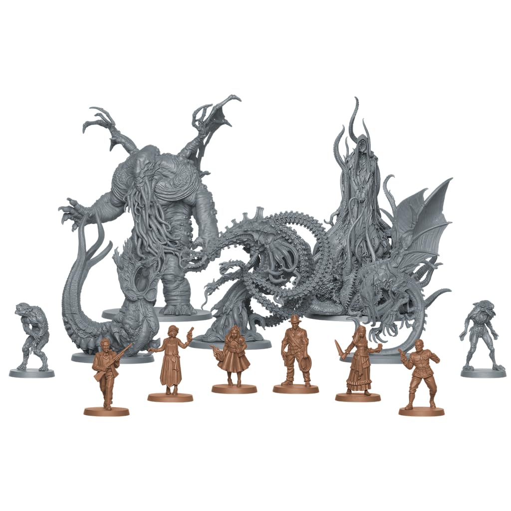 Asmodee Cthulhu: Death May Die, Juego de Mesa Cooperativo de Acción y Terror de los Mitos de Cthulhu, Enfrentamiento contra los Primigenios, A Partir de 14 Años, De 1 a 5 Jugadores, Español