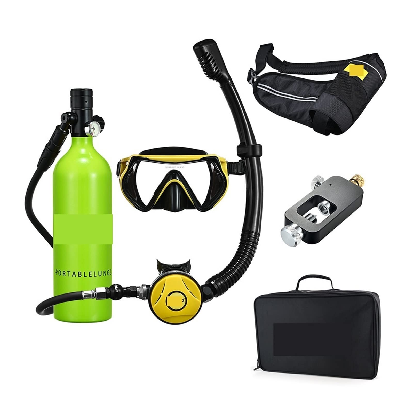 Dcdcd Blackhead In Green Bottle Snorkel Underwater Diving Rebreather Portable Deep Snorkeling Equipment(Blackhead In Green Bottle)