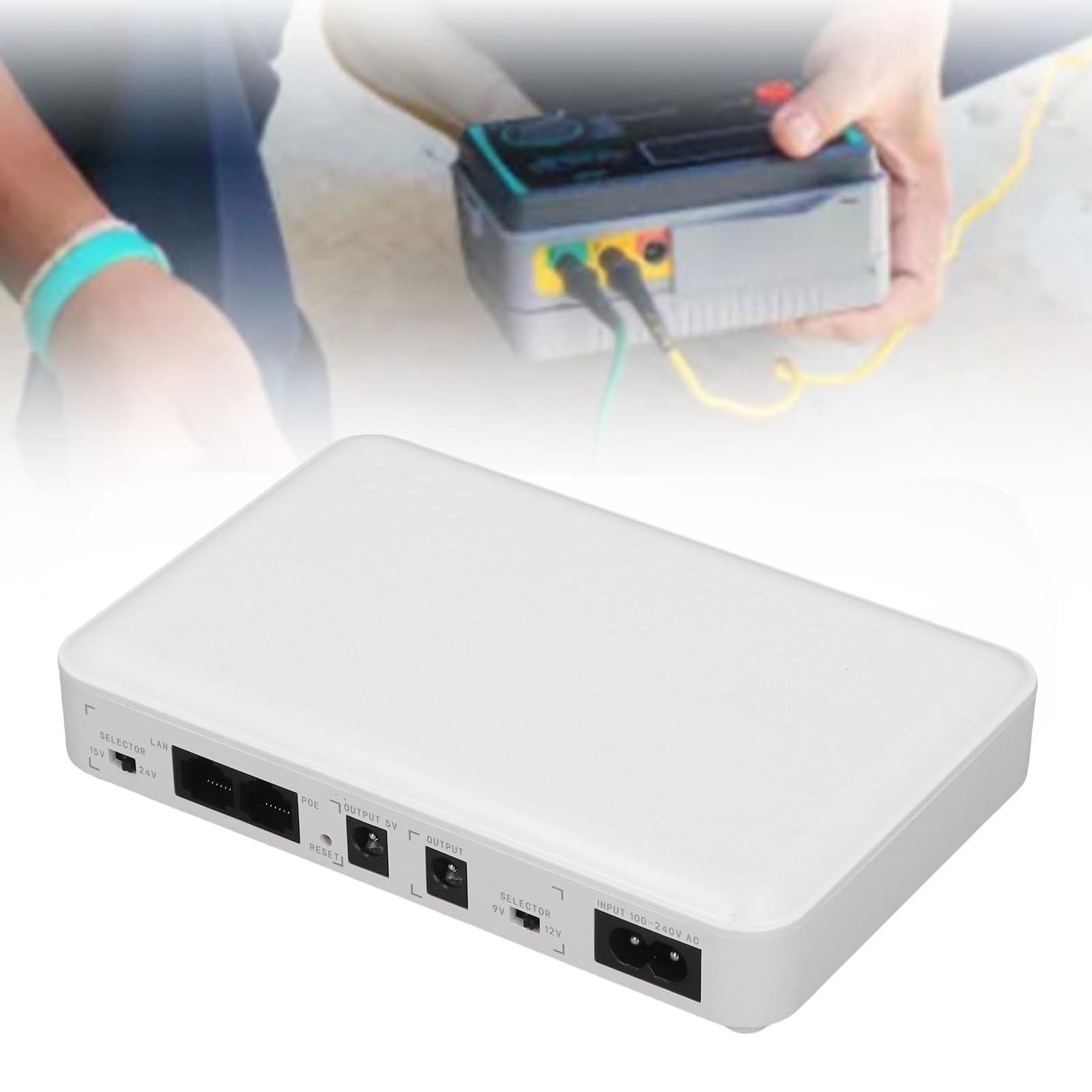 8000mah Mini UPS Battery Backup, 5V 9V 12V POE 15V 24V Sortie pour Moderne du Routeur, Alimentation de Sauvegarde avec Indicateur pour Routeur, Modem, Tablette, Téléphone