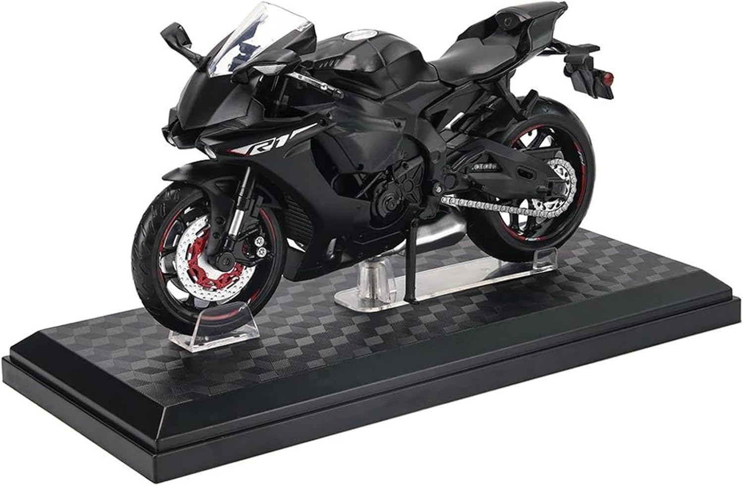 Collection Computer Desktop Ornaments 1/12 for Y-AMAHA YZF-R1 Motorcycle Alloy Model Toy Collection Gift(Black)