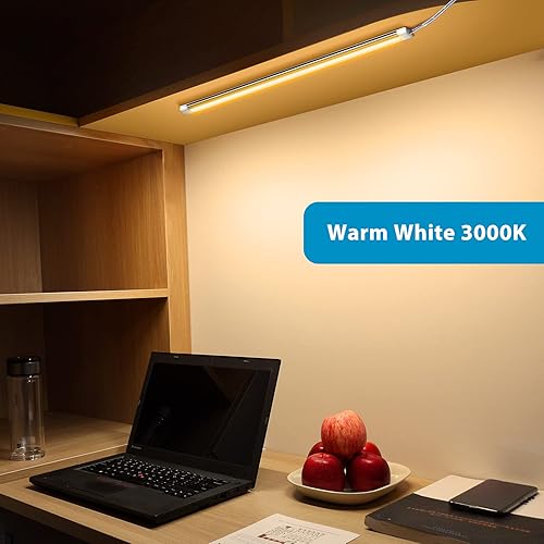 Miniatura 6 de Litever Kit de luces LED para debajo del gabinete + barras de luz adicionales de 12 pulgadas, blanco cálido 3000 K