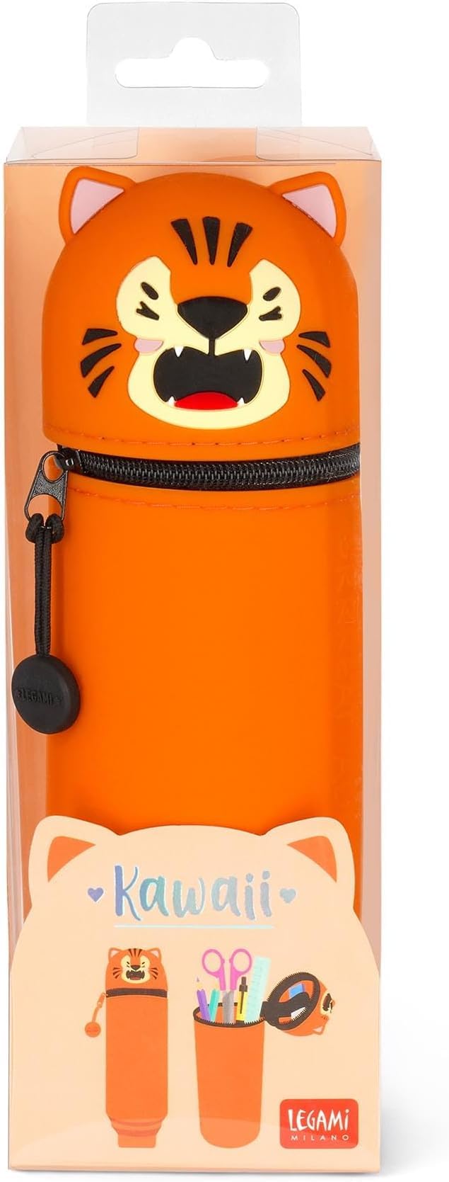 LEGAMI - Set van 7 uitwisbare gelpennen 2-in-1 etui pennenpot - met thermogevoelige wisinkt, inktkleuren en vatontwerpen, 0,7 mm tip, set 2 (Panda