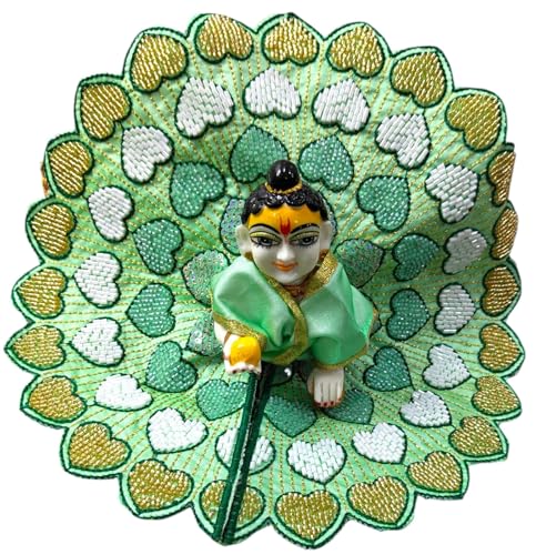 Image of Partish Laddu Gopal Heavy Poshak Pack of 4 l Ladoo Gopal Dress l Bal Gopal l Kanha Ji Thakur Ji Heavy Dress Size 5 (Pack of 4, Size 5)