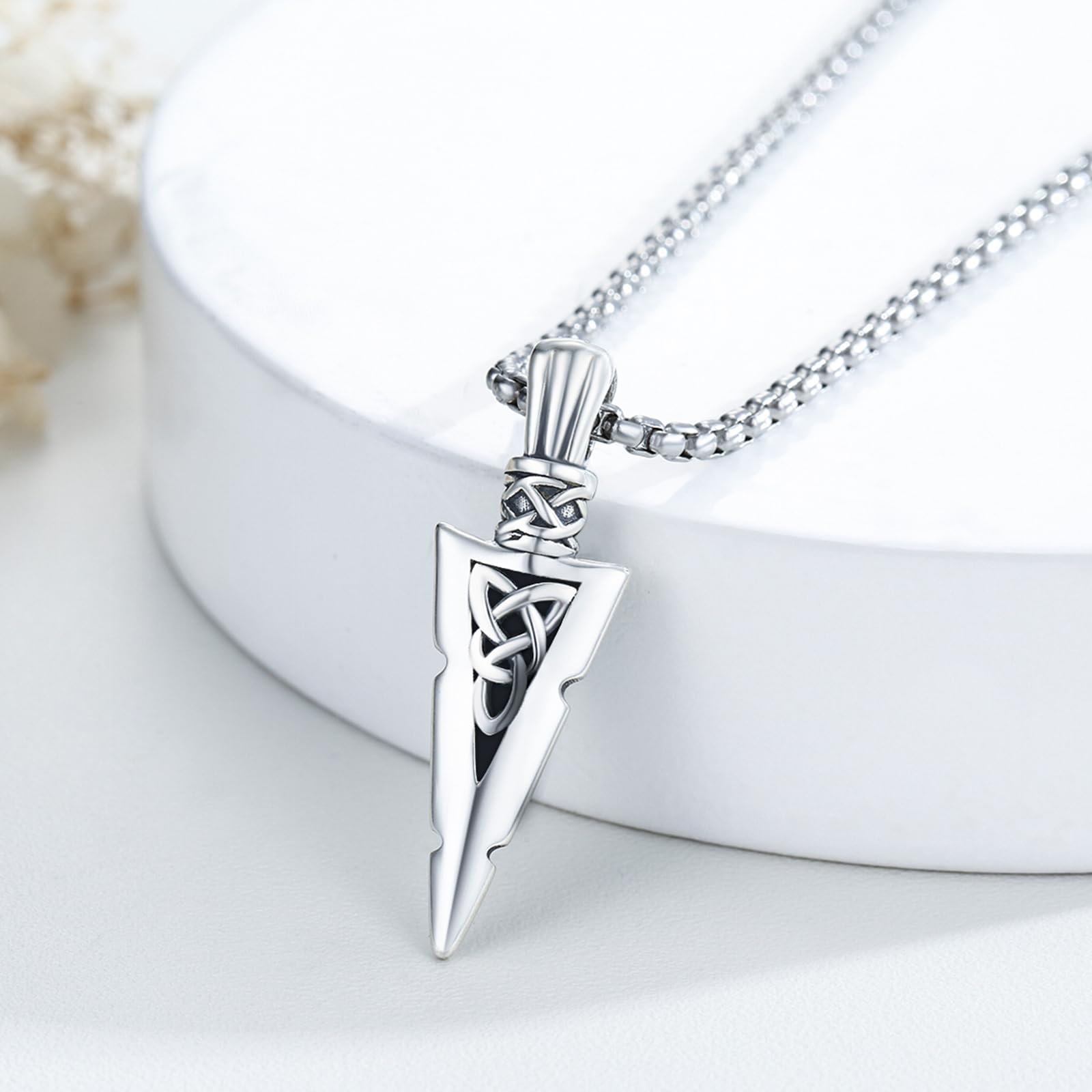 REDSUN - Collana con ciondolo a forma di freccia vichinga, martello di Thor, in argento sterling 925, con ciondolo a forma di croce, ciondolo celtico, amuleto, per uomo, figlio, ragazzo, donna, uomo e