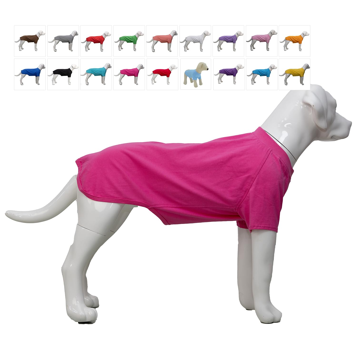 Lovelonglong Pet Clothing Dog Costumes Basic Blank T-Shirt Tee Shirts for Medium Dogs Rosered XXL