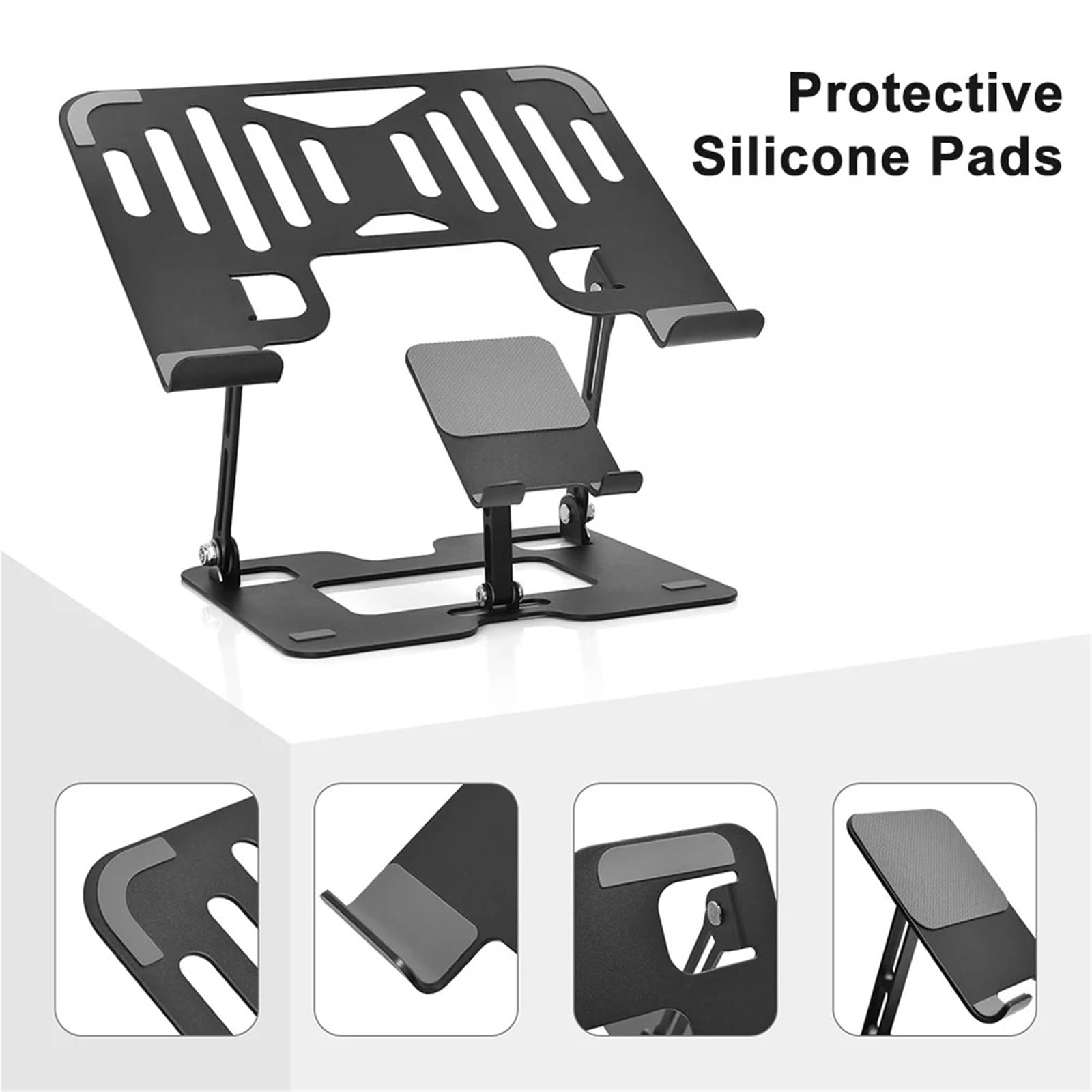 Supporto Pc Portatile Supporto da Tavolo Regolabile for Laptop, Cellulare, 2 in 1, for Smartphone, Notebook, Tablet da 4,7 a 12 Pollici
