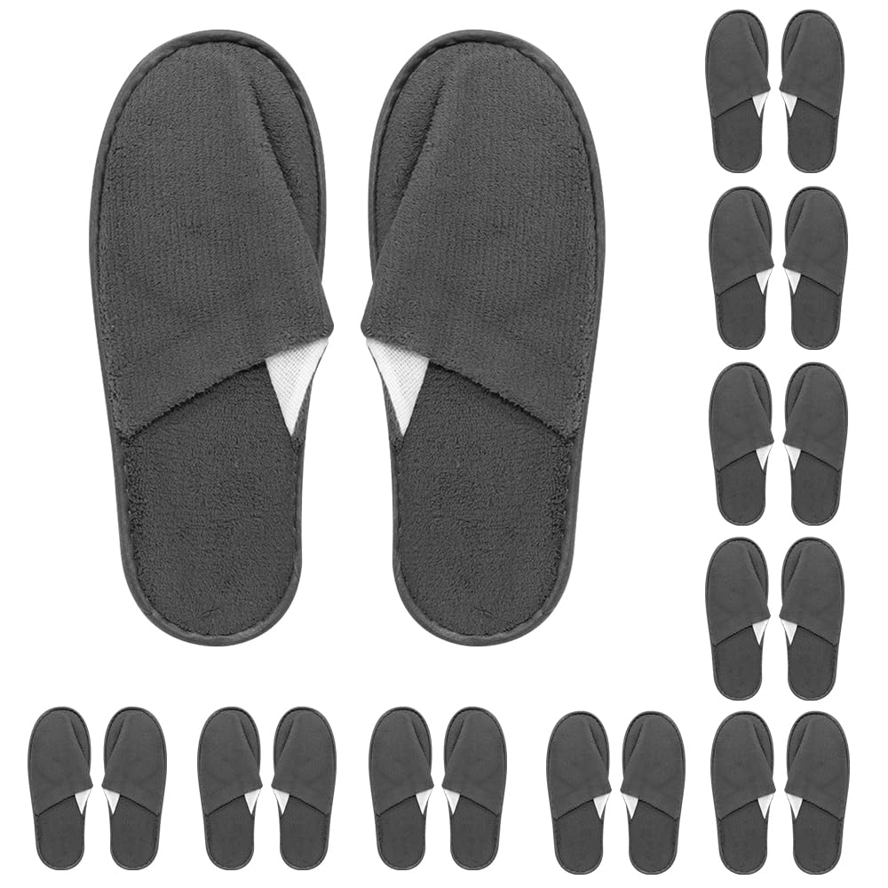 12 paia di pantofole per hotel, di lusso, 7 mm, antiscivolo, in tessuto non tessuto di corallo, usa e getta, per hotel, spa, sauna, viaggi, pantofole per ospiti, pantofole di alta qualità