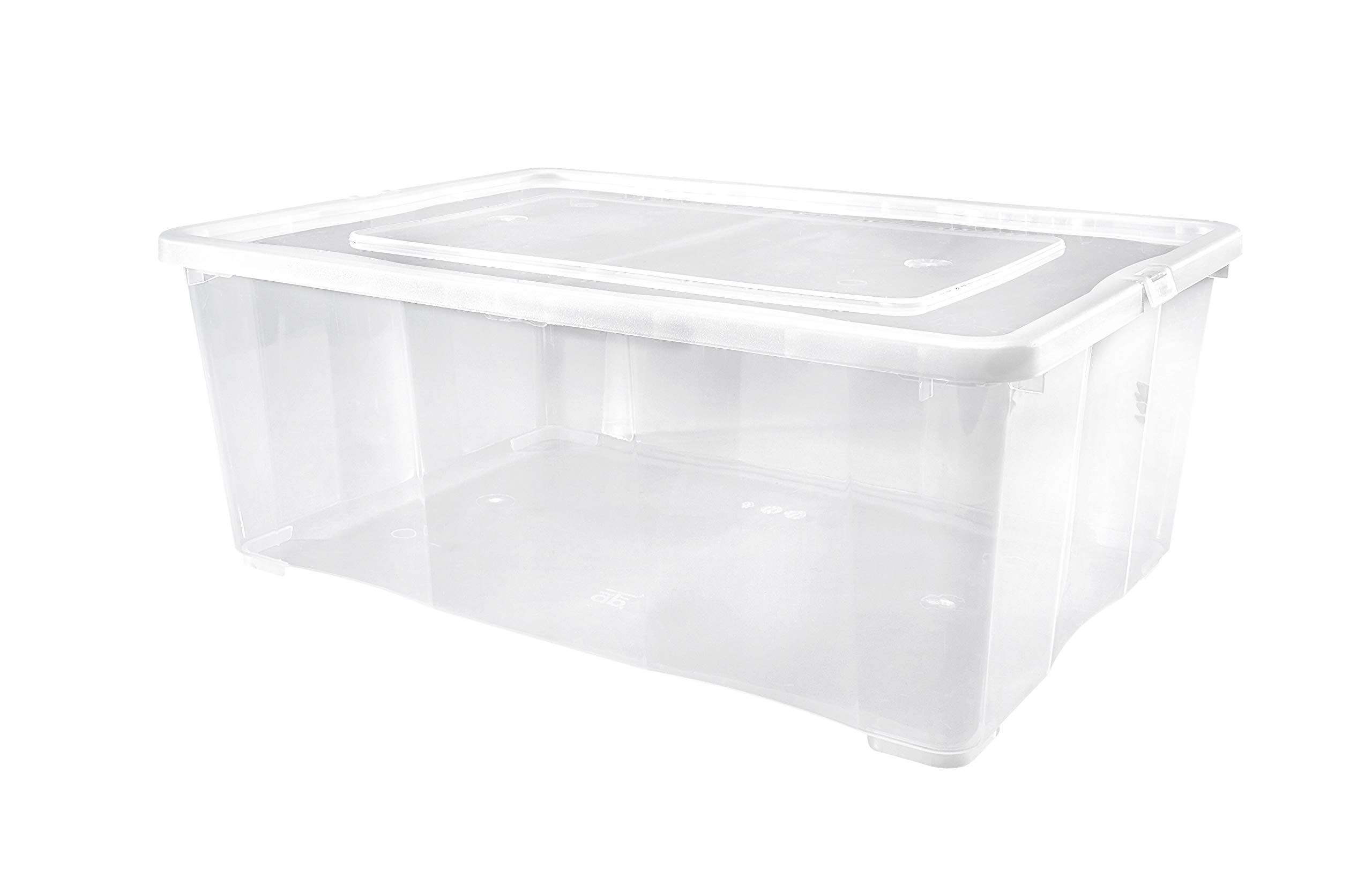 10 er Set Alpfa Schuhboxen je 10,0 Liter Inhalt - transparent mit Deckel - stapelbar 37x26x13 cm