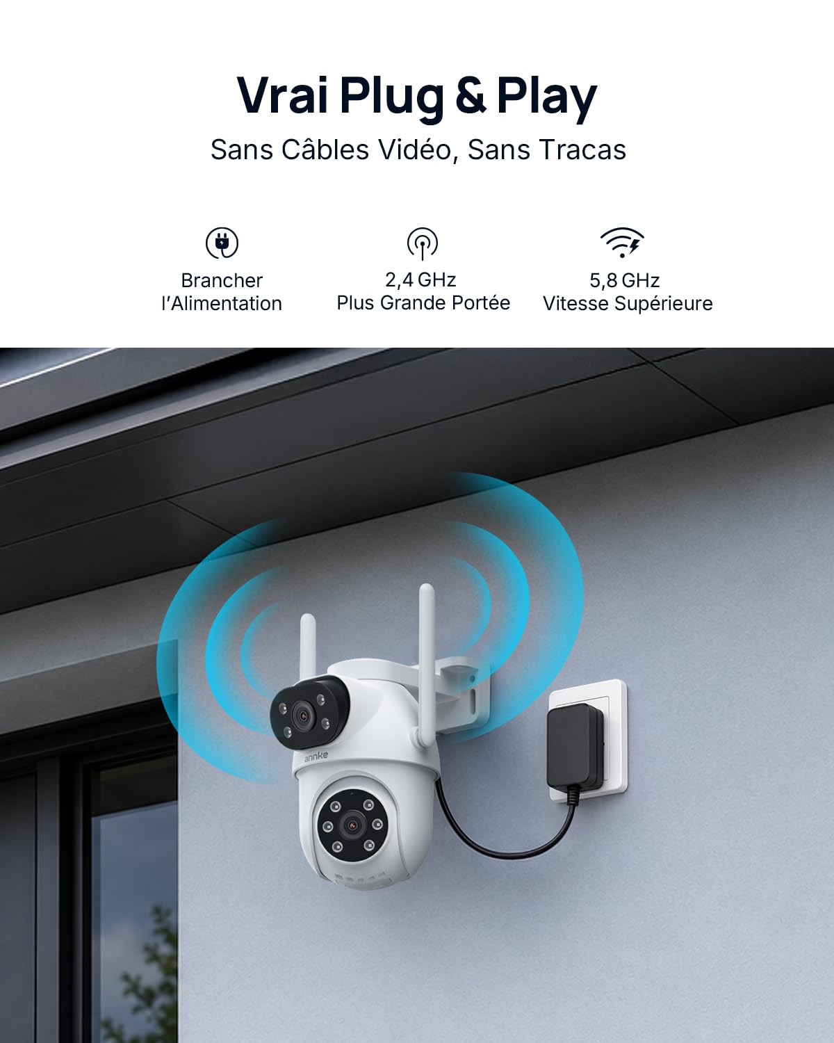 ANNKE 4MP Kit Caméra Surveillance WiFi Extérieure, 10CH 4K NVR et 1TB HDD