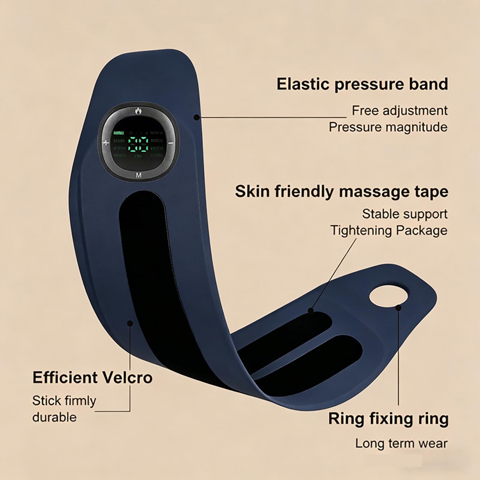 Masajeador de Muñeca Inalámbrico con Calor, 8 Modos de Masaje y 30 Intensidades, Alivia la Tendinitis y el Síndrome del Túnel Carpiano, Ideal para Uso Diario en Oficina, Relajació (Azul oscuro)
