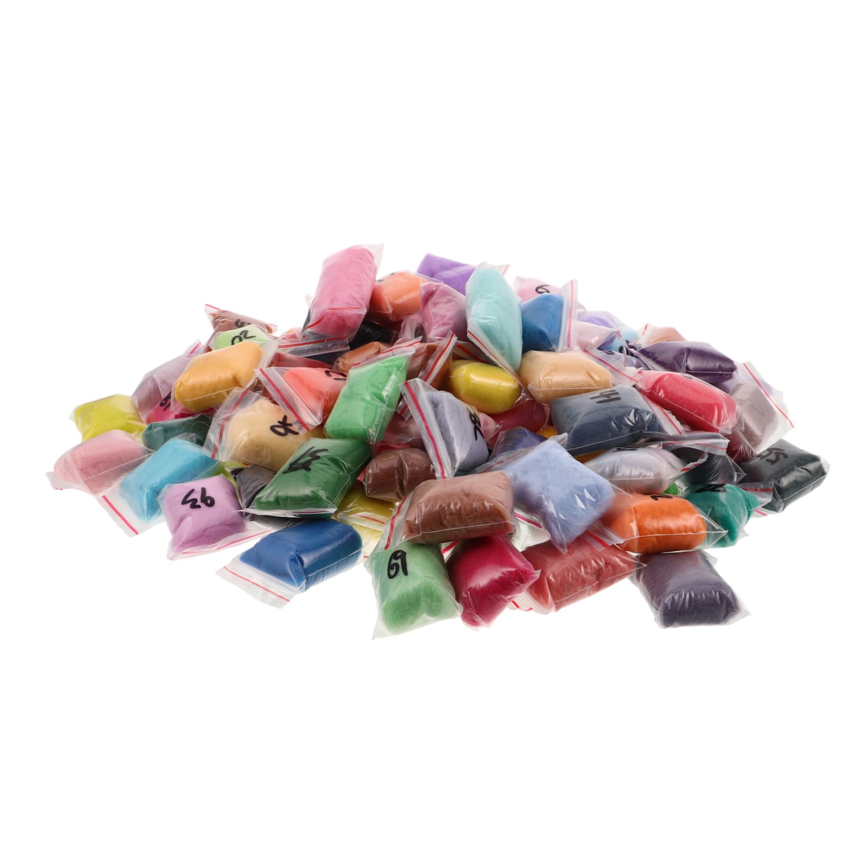SHINEOFI 100piezas Lana para Fieltrar Aguja de Fieltro Mecha de Lana de Colores para Manualidades Proyectos de Bricolaje Hechos Mano para Principiantes y Expertos