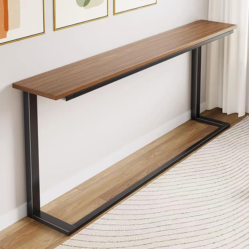 Pa-Dabaoo 180Cm Narrow Radiator Table With Metal Frame,Long Sofa Table Behind Couch, Radiator Topper Cover Shelf,Rusitc Entrance Table,Multifunctional Large Storage Tabletop,