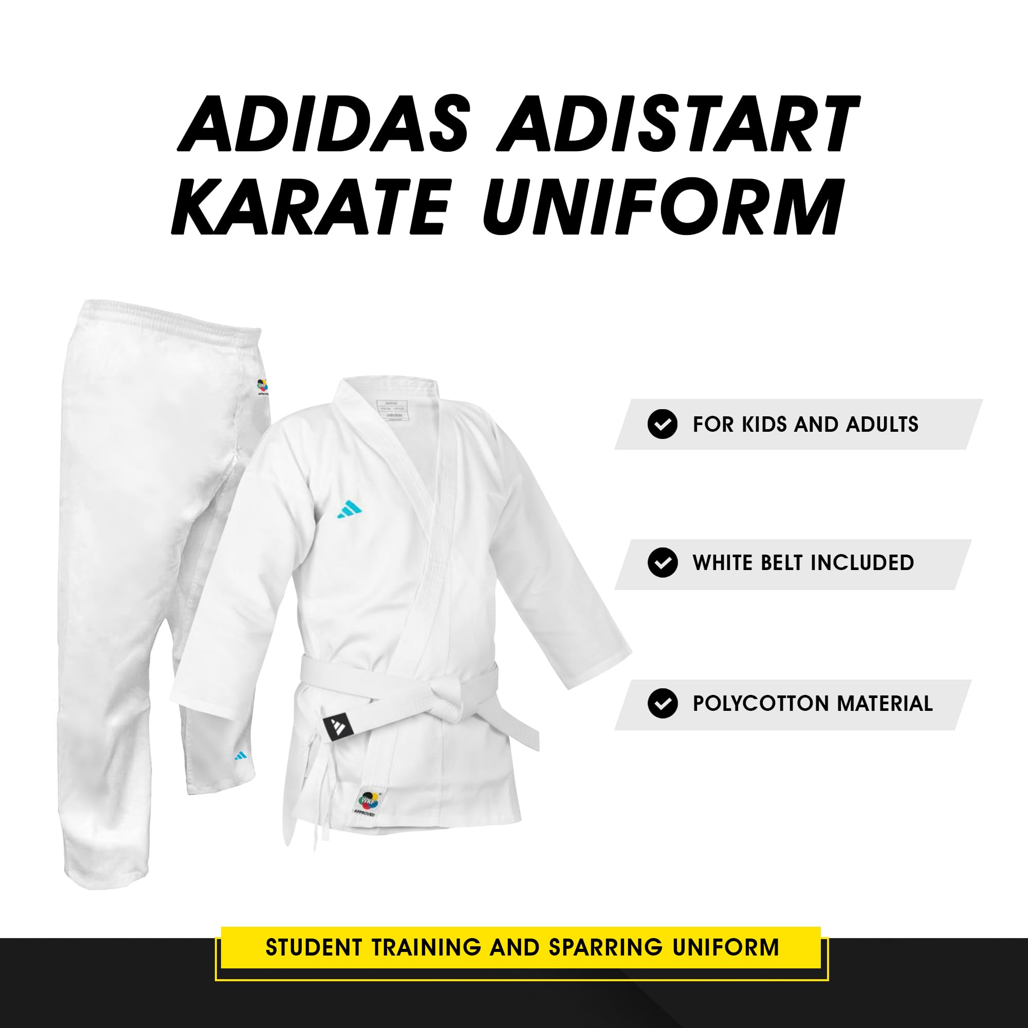 Adidas Adistart Karaté Unisexe 7oz Arts Martiaux Étudiant