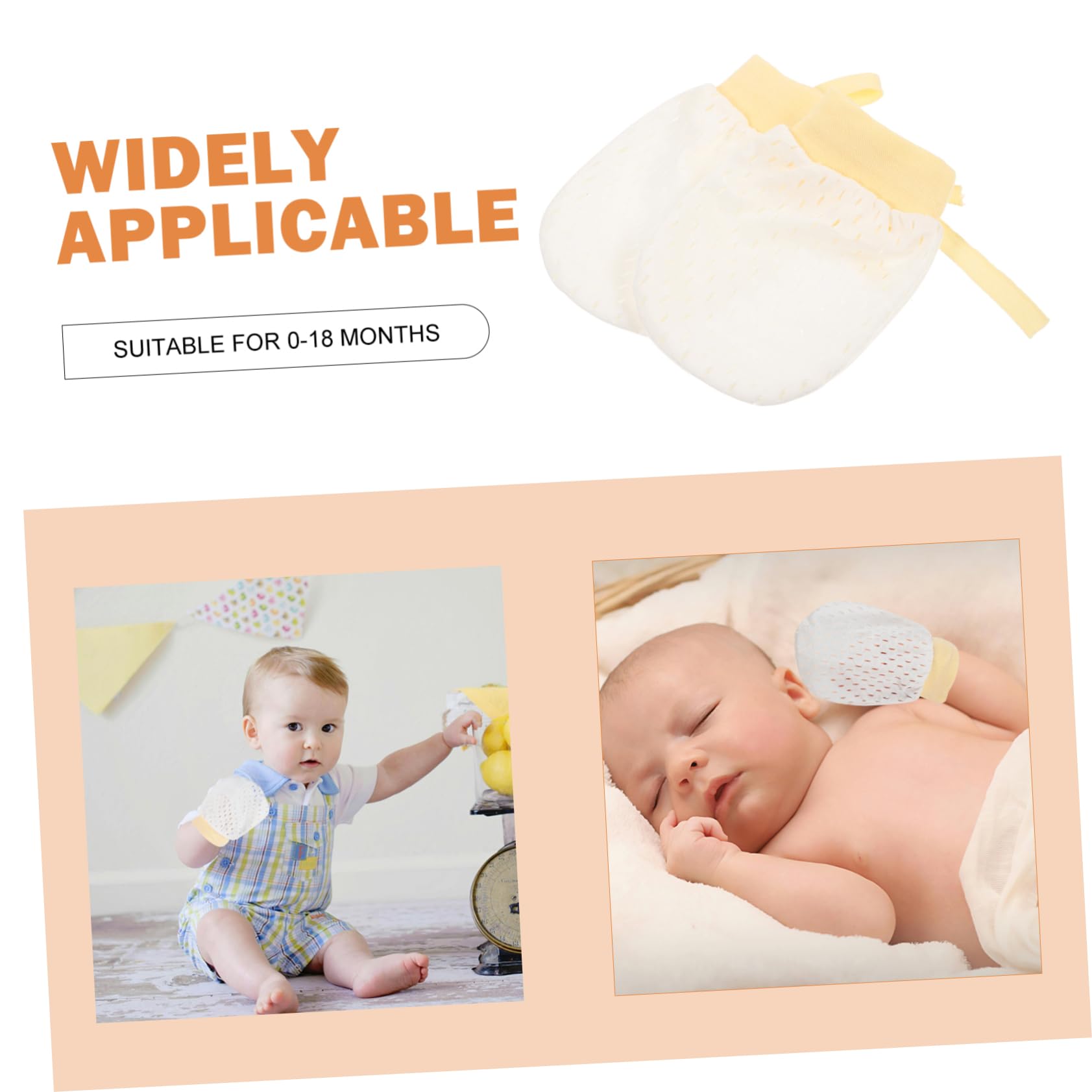 FOMIYES 2Pairs Breathable Mittens Non Scratch Gloves for Newborns Lightweight Summer Wear Durable Protective Mitts Parents