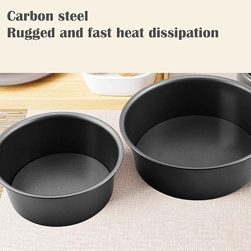 Miniatura 8 de JIAMEI - Juego de utensilios para hornear horno antiadherente molde redondo para tartas espesante parte inferior extraíble sartenes para tartas