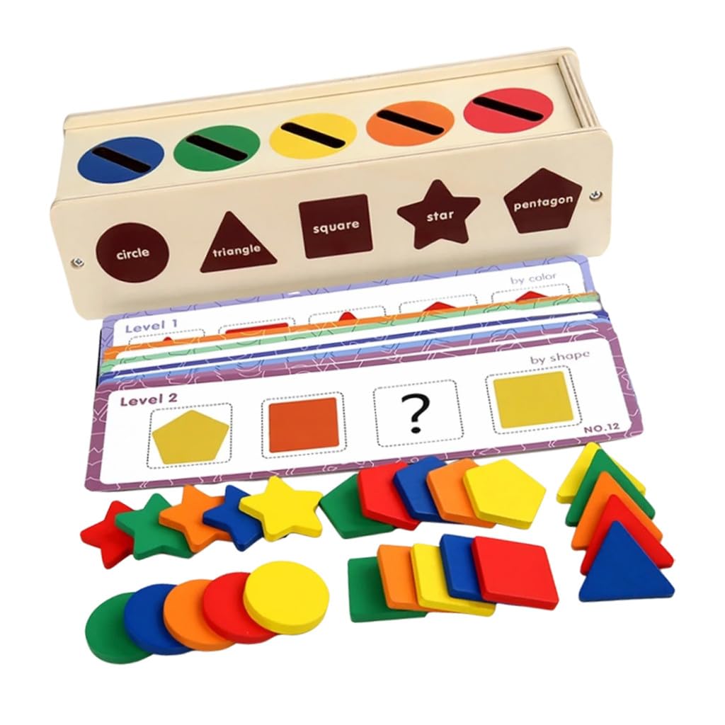 GARVALON Jouet Sensoriel en Bois Montessori Trieur de Formes pour Garçon et Filles Solide Jeu Éducatif de Motricité Fine 1 Set pour Apprentissage et Développement Bébé