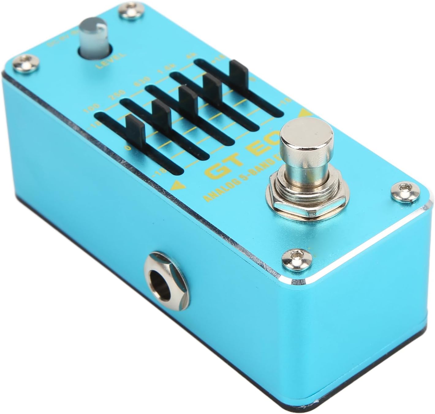 Electric Guitar Equalizer GT EQ Analog 5 Band 100/250/630/1600 /4000Hz Control Single True Bypass Blue Metal Instrument Accessory