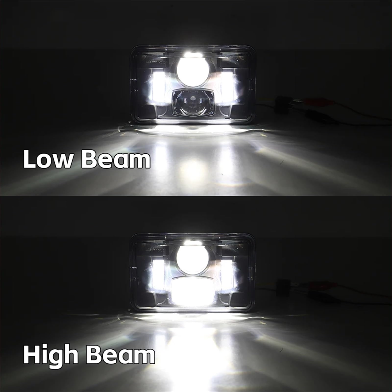 Zestaw reflektorów Reflektory 4 szt. 4x6 cali LED reflektory wiązki światła pasujące do Peterbilt pasujące do Kenworth pasujące do Freightliner pasujące do Forda