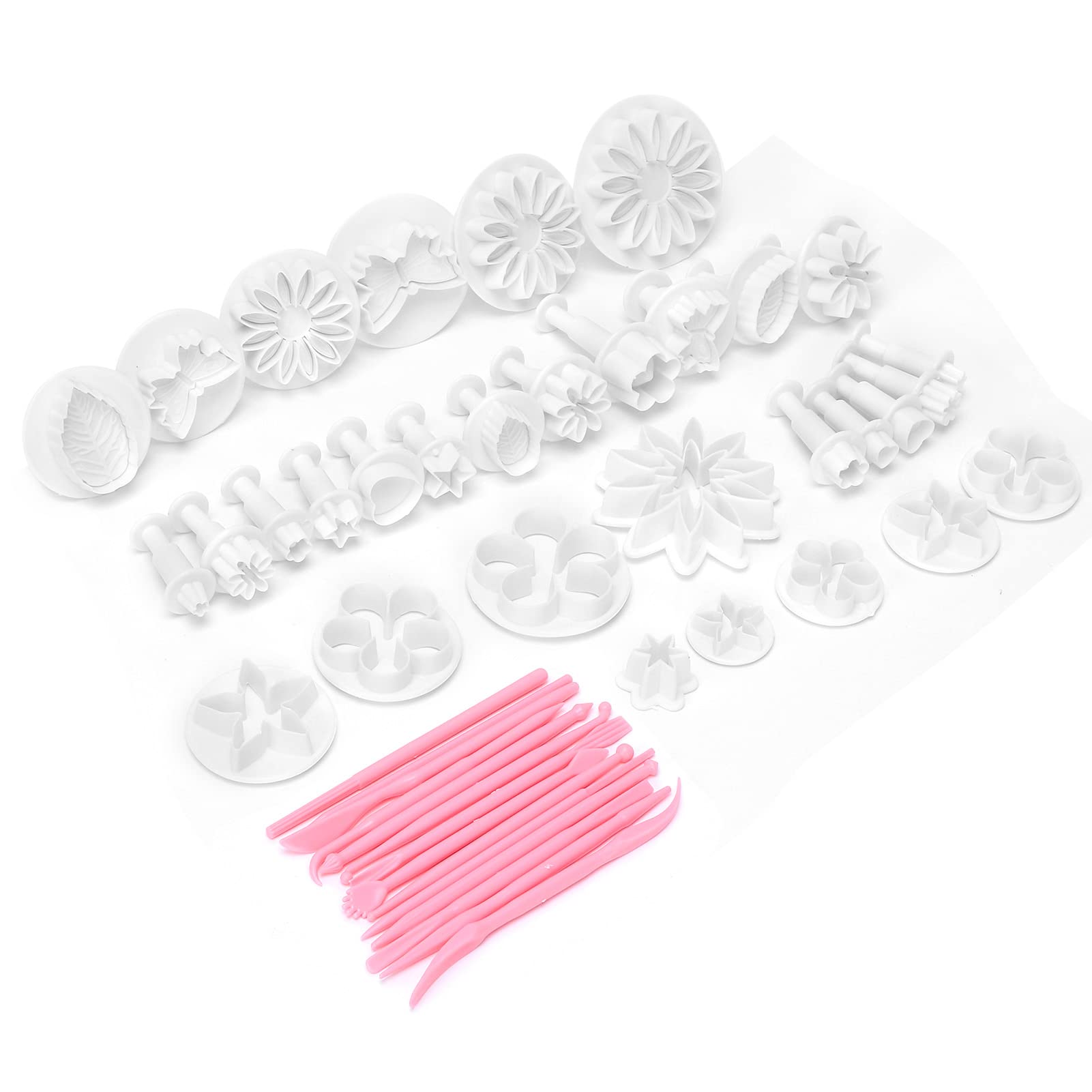 47 moldes para estampación de tartas, fondant, galletas, magdalenas, postres, herramientas de decoración, moldes de fondant, herramientas de fondant, molde para