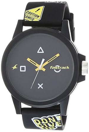 Fastrack Tees Analog Black Dial Unisex-Adult Watch-68012PP05