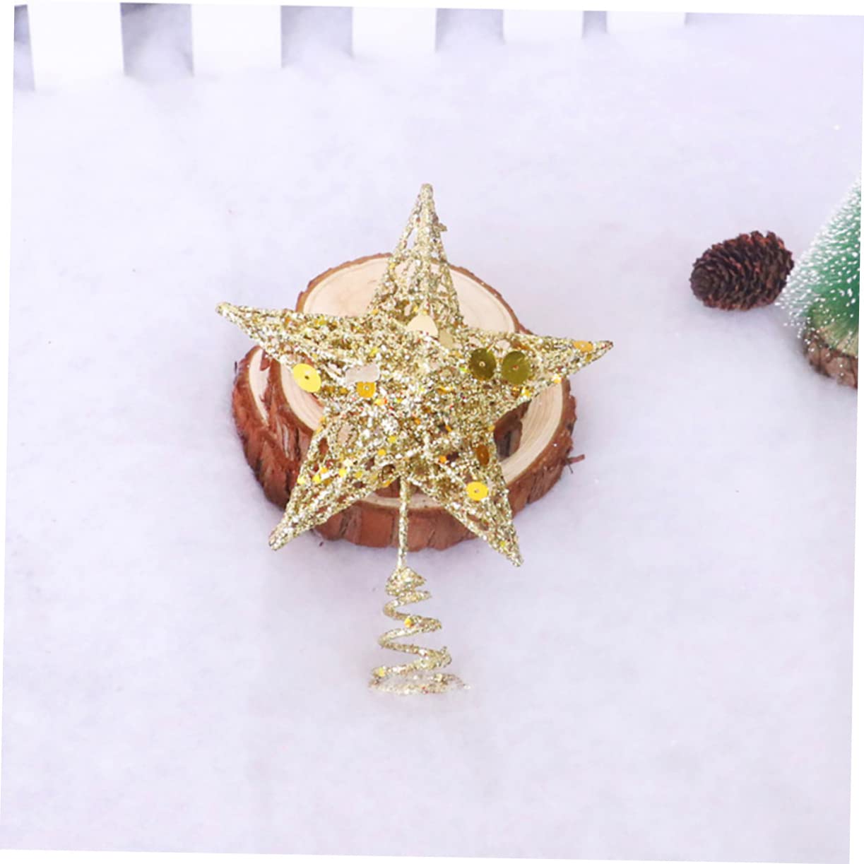 Ciieeo 6stücke Weihnachtsbaumspitzen Glitzernder Stern Goldene Baumdeko Für Festliche Für Zuhause Geschäfte Und Hotels
