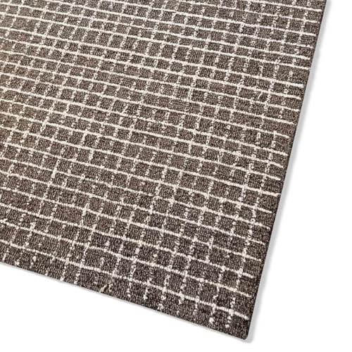 Image of Spectrum Pattern Wool Carpet with Loop Texture Yarn Anti Shedding Carpet Size 5x7 Feet A0 Brown Color