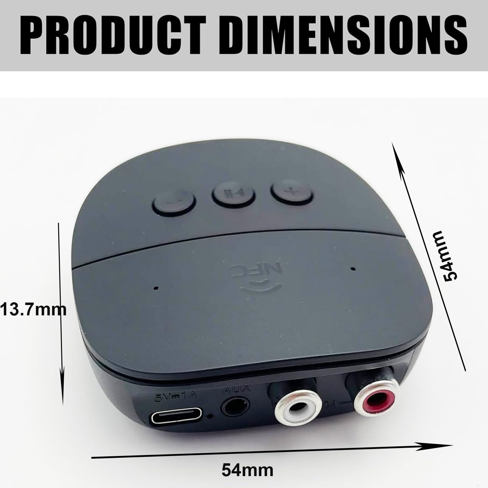 Ricevitore Bluetooth 5.2 con NFC Adattatore AUX/RCA Jack 3.5mm Wireless Bluetooth Audio Adapter Supporto USB TF Card