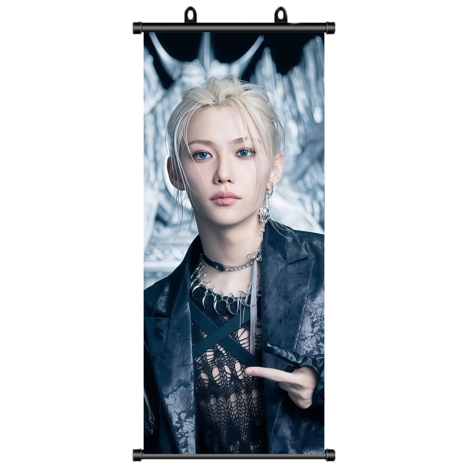 Stray Kids Poster, Stray Kids Felix Scroll Picture, StrayKids Fan Merchandise, StrayKids Felix Scroll Poster, Birthday Decoration, Fabric for Wall Decoration, 70 * 30 cm