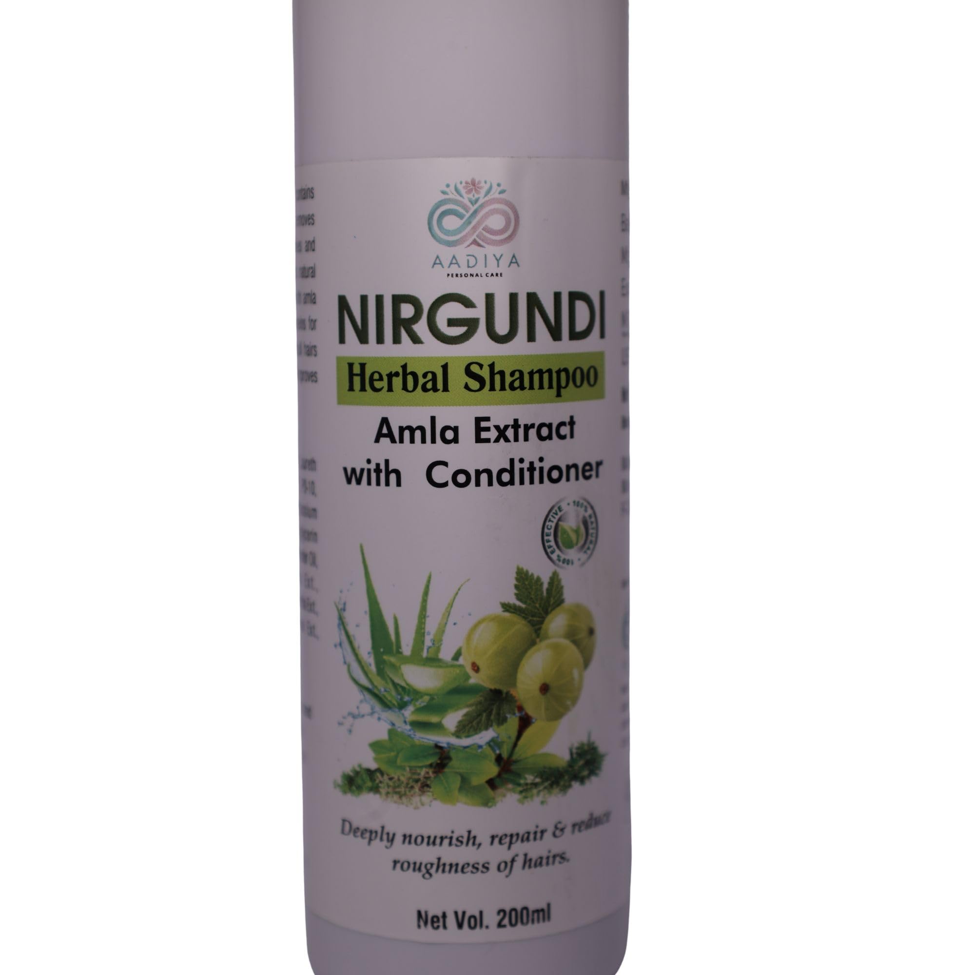 AADIYA PERSONAL CARE Nirgundi Herbal Shampoo with Amla Extract & Conditioner 200ml Nourishing & Repairing Hair Care 1