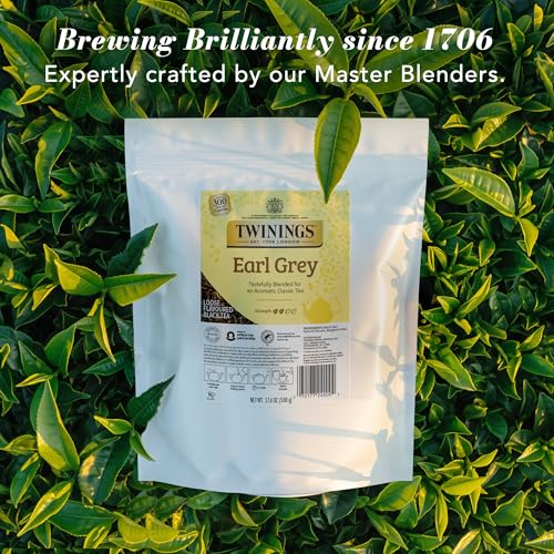 Image of Twinings Earl Grey Loose Leaf Tea, 17.6 Ounces (500g) Resealable Pouch for Freshness (Pack of 1), Black Tea Leaves with Bergamot Peel, Smooth, Flavourful, Citrus, Caffeinated, Enjoy Hot or Iced