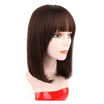Amazon.co.jp: かつら ストレートヘア 女性 ミディアム ショート