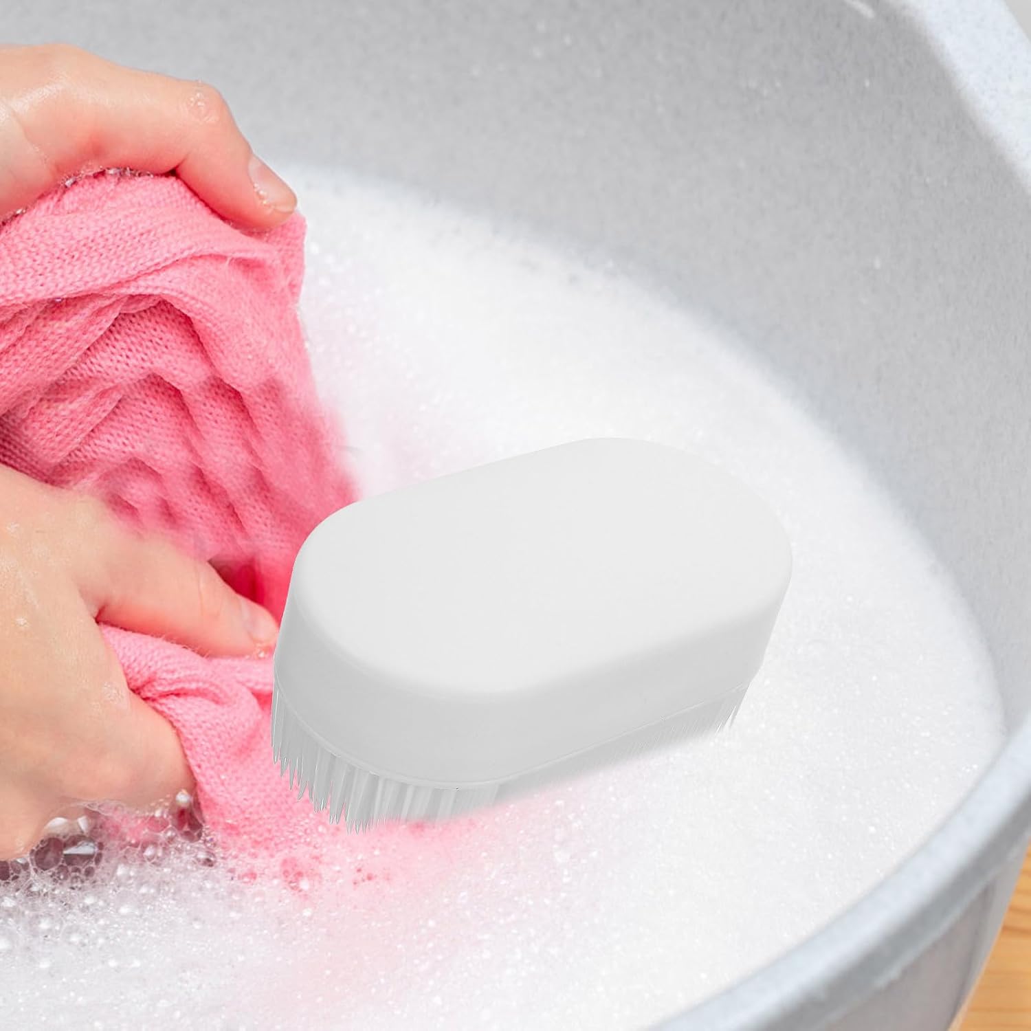 Soft Bristle Cleaning Brush White for Shoes and Laundry Stains