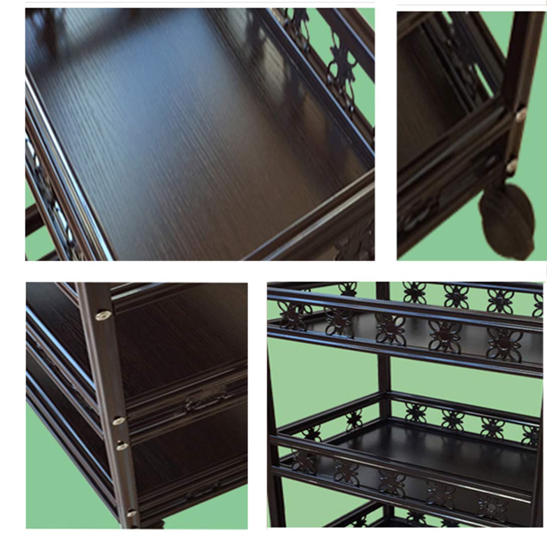 Carrello da cucina a 3 livelli con ruote Carrello di servizio di rotolamento Carrello multifunzionale per casa ristorante e hotel Carrello di servizio facile da spostare per pranzi ed eventi