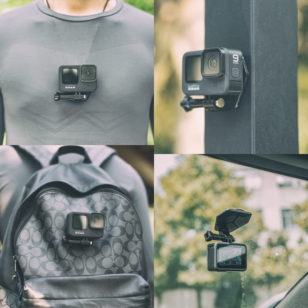 Magnetic Action Camera Mount for Go pro, Snap Mount Magnetic Fence Mount Compatible with Go pro Hero 12 11 10 9 8 7 6 5 Black, DJI Osmo Action, Crosstour/Campark/AkASO and More