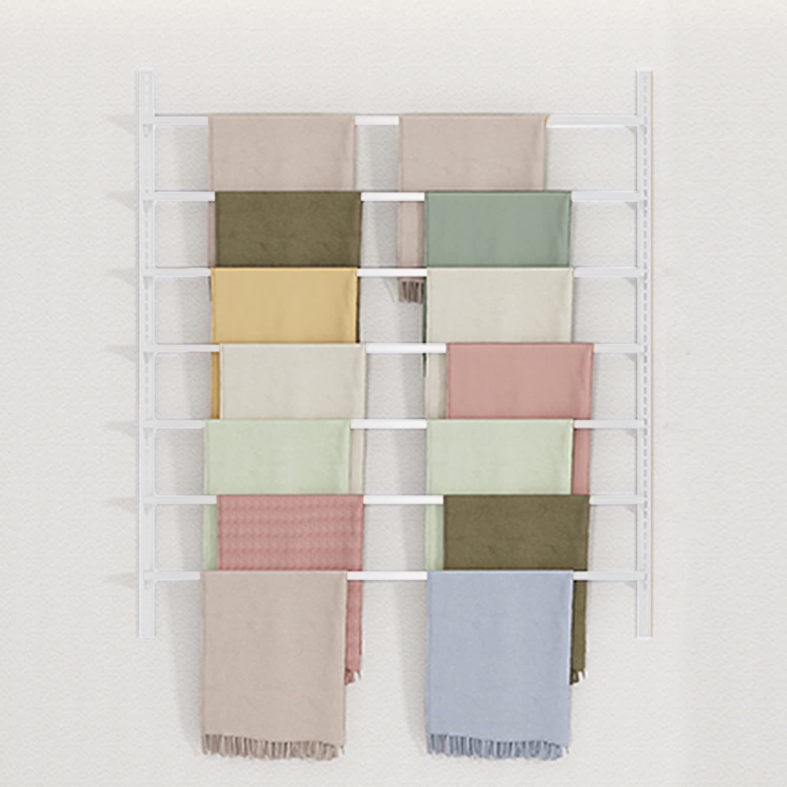 Grand support de rangement pour rouleaux de tissu contre le désordre