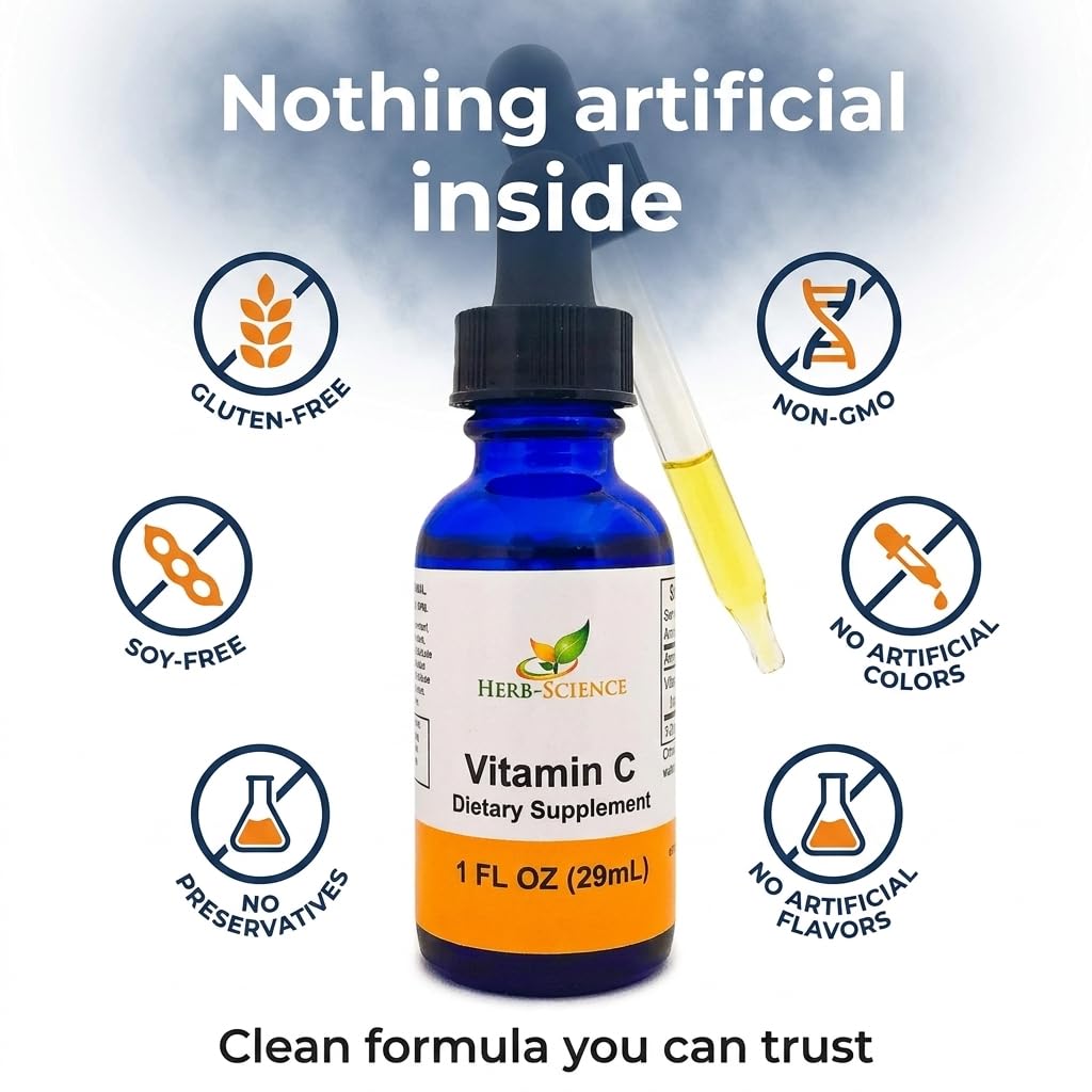 Amazon.com: Herb-Science Liquid Vitamin C Cold-Pressed, High-Absorption Ascorbic Acid, Vegan, Alcohol-Free, Sublingual Vitamin C Drops, No Artificial Flavors, Blue Cobalt Glass Bottle for Maximum Freshness : Health & Household Amazon.com: Herb-Science Liquid Vitamin C Cold-Pressed, High-Absorption Ascorbic Acid, Vegan, Alcohol-Free, Sublingual Vitamin C Drops, No Artificial Flavors, Blue Cobalt Glass Bottle for Maximum Freshness : Health & Household