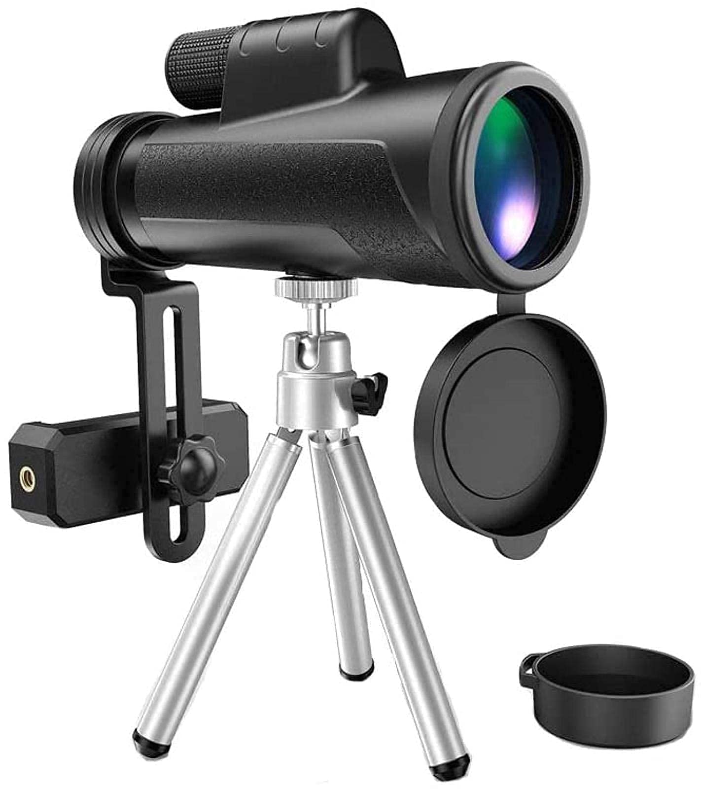 Télescope 12X50 Portable Ipx7 Monoculaire Étanche avec Vision Nocturne Bak4 Prism Fmc Lentille Monoculaire avec Adaptateur Smartphone Et Trépied Observation des Oiseaux Little Surprise