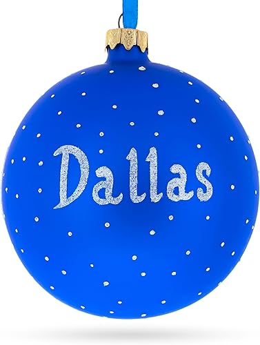 Miniatura 3 de Dallas, Texas - Adorno navideño de bola de cristal de 4 pulgadas